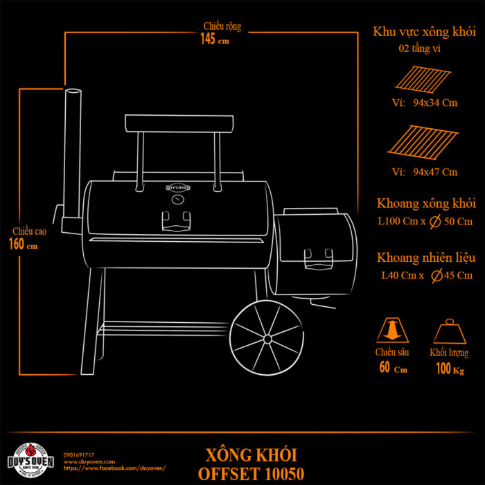 Lò xông khói Offset Smoker 10050 - Hình ảnh 14
