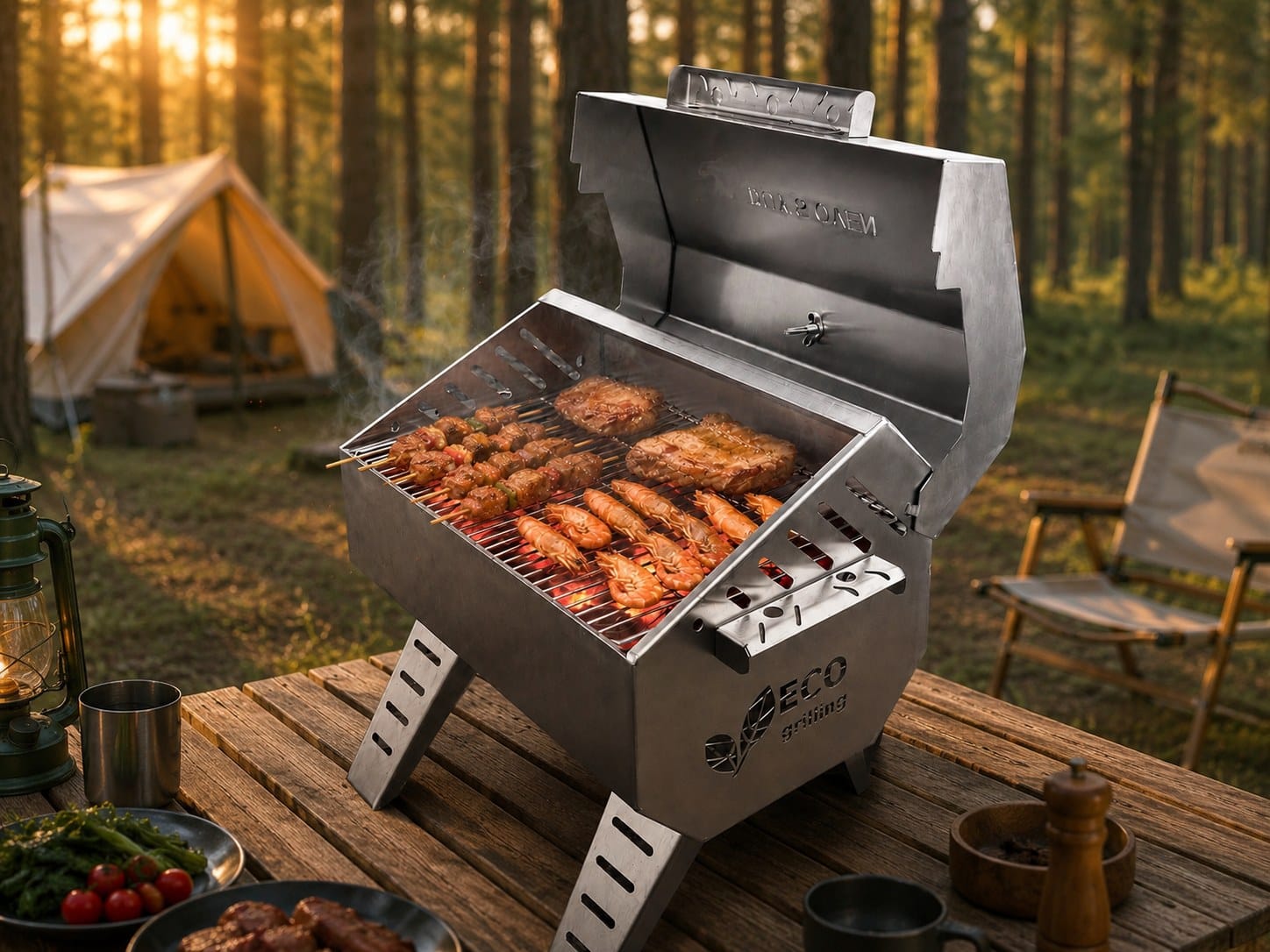 Lò Eco Inox camping rừng thông