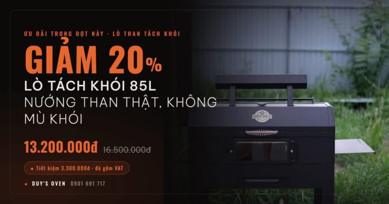 Khuyễn mãi 20% lò nướng than tách khói 85L